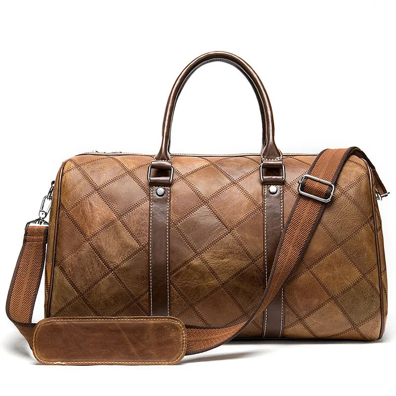 Chalon-sur-Saône, sac de voyage en cuir véritable, bagage cabine, vue produit 7 (7 sur 13)