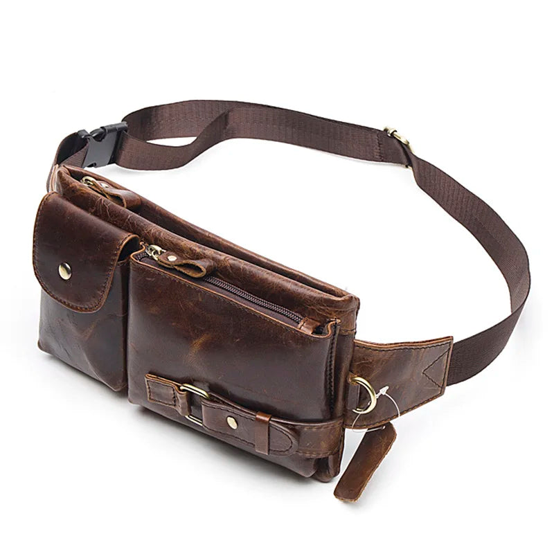 Bondy, sac banane en cuir véritable, port ceinture, vue produit 8 (8 sur 9)