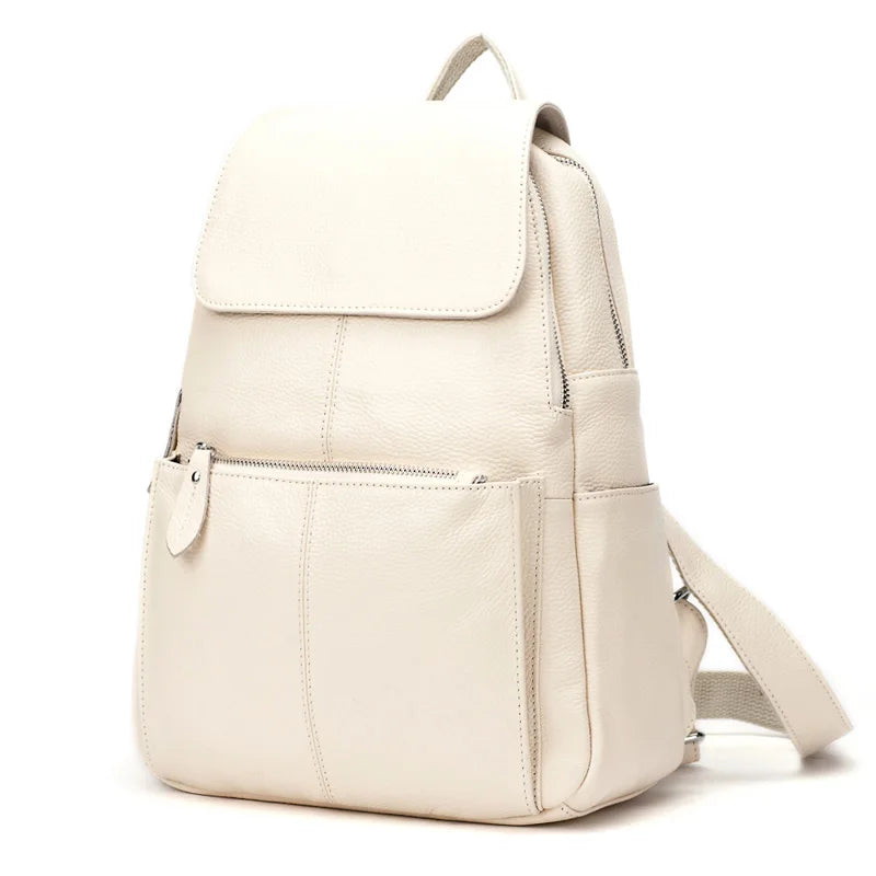 Montauban, sac à dos en cuir véritable, blanc et noir, vue produit 19 (19 sur 20)