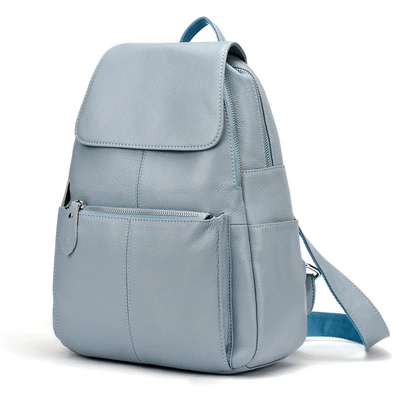 Montauban, sac à dos en cuir véritable, blanc et noir, vue produit 17 (17 sur 20)