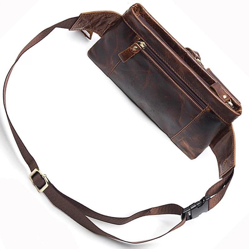 Bondy, sac banane en cuir véritable, port ceinture, vue produit 2 (2 sur 9)