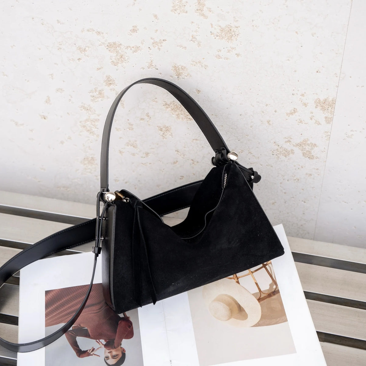 Saint-Louis, sac à main en cuir véritable, ligne luxe, vue produit 9 (9 sur 16)
