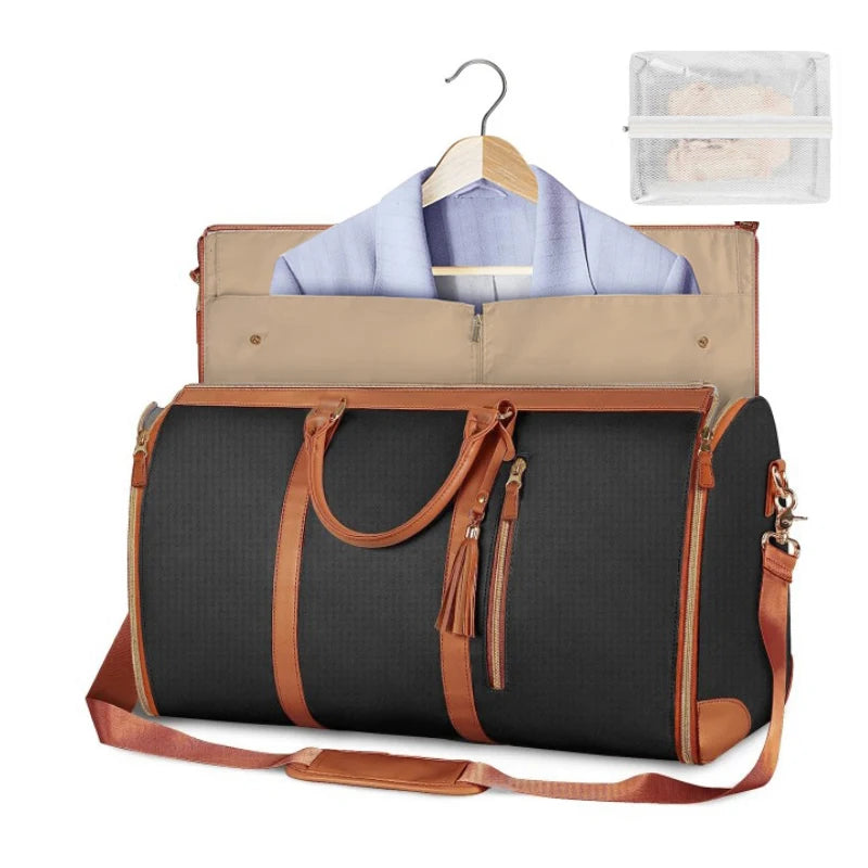 Saint-Brieuc, sac de voyage pliable simili cuir, format cabine, vue produit 6 (6 sur 6)