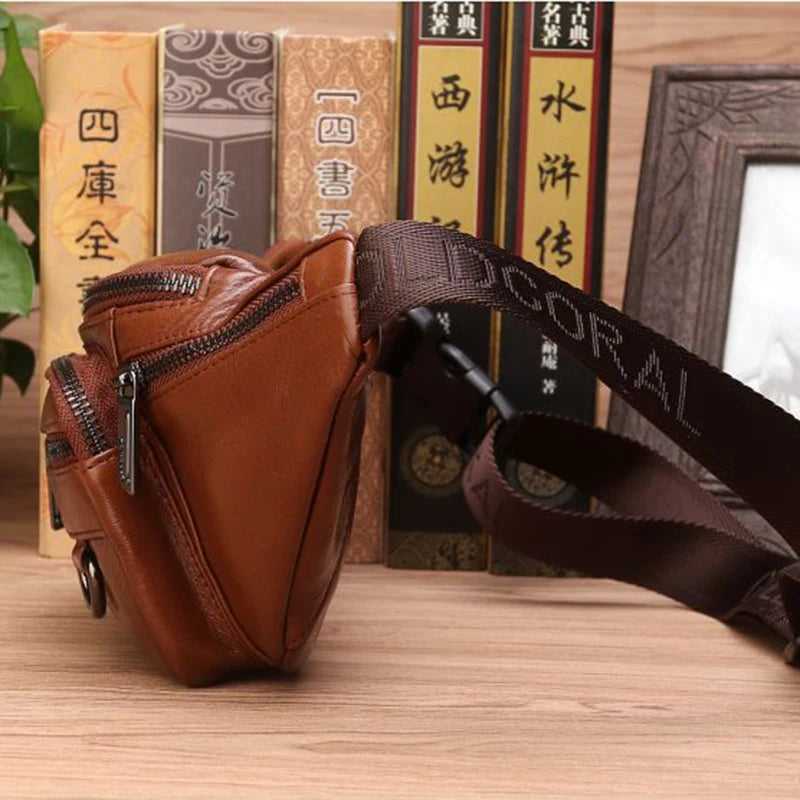 Bayonne, sac banane en cuir véritable, 22 cm, sangle 110 cm, vue produit 3 (3 sur 9)