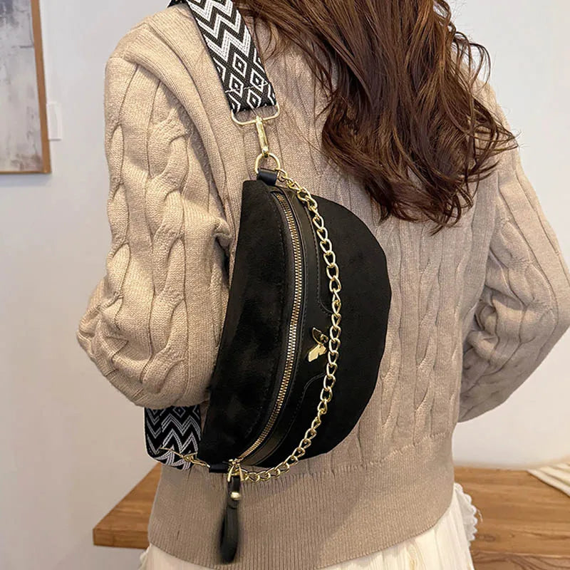 Noisy-le-Sec, sac de poitrine en faux daim, esprit bohème, vue produit 2 (2 sur 9)