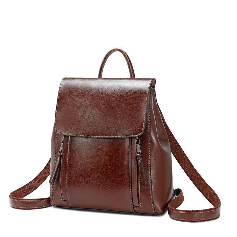 Valence, sac à dos bandoulière en cuir véritable, vue produit 3 (3 sur 10)