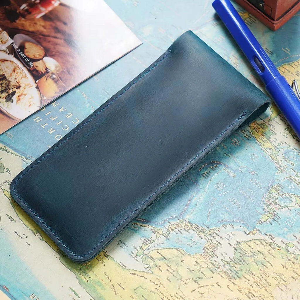Ajaccio, porte-stylo rétro en cuir véritable, vue produit 6 (6 sur 18)