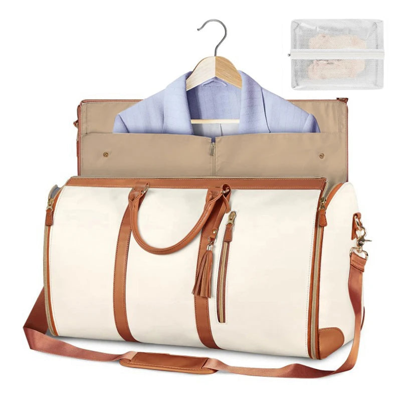 Saint-Brieuc, sac de voyage pliable simili cuir, format cabine, vue produit 5 (5 sur 6)