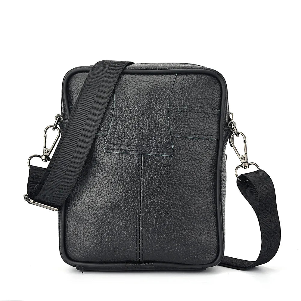 Asnières-sur-Seine, pochette bandoulière zippée en cuir véritable, vue produit 4 (4 sur 6)
