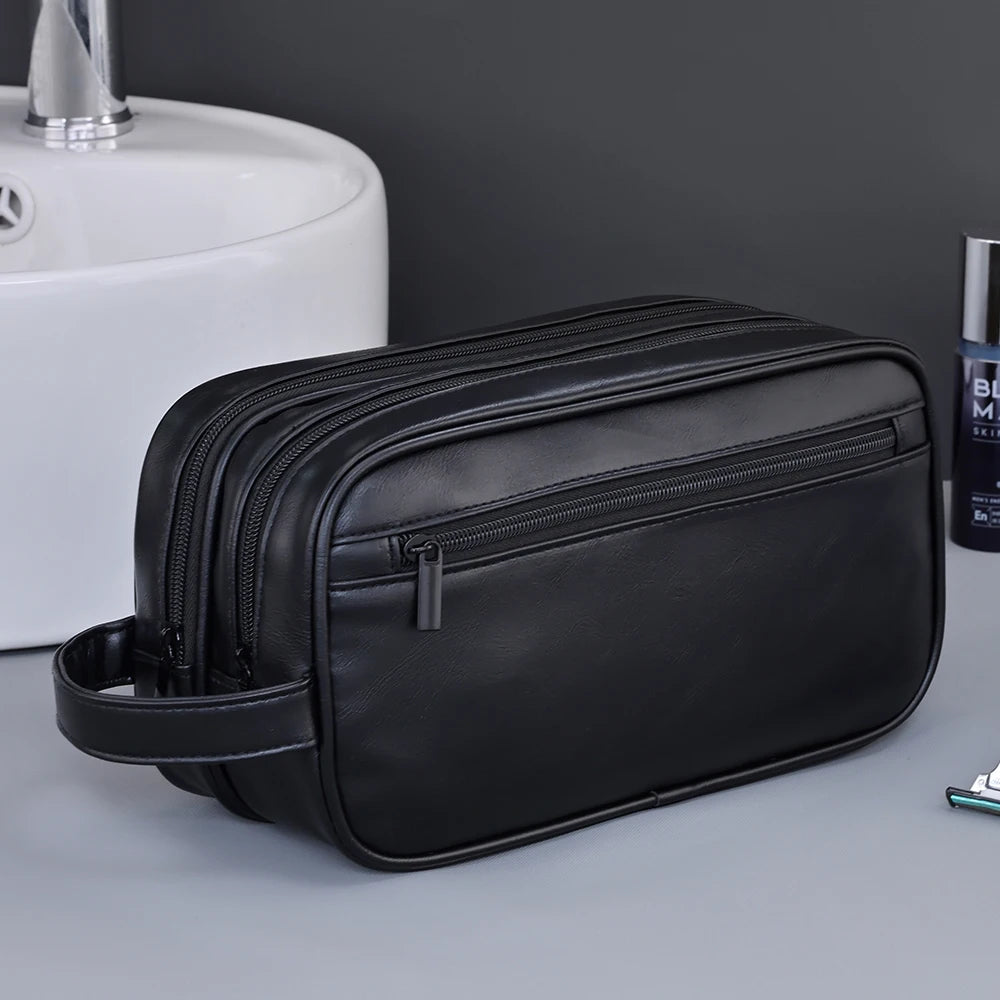 Échirolles, trousse de toilette simili cuir, double couche, vue produit 8 (8 sur 9)