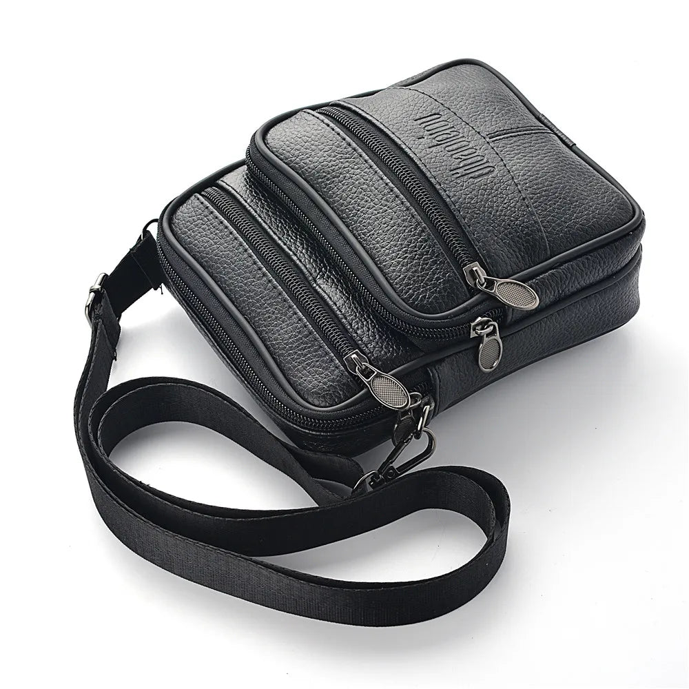 Asnières-sur-Seine, pochette bandoulière zippée en cuir véritable, vue produit 5 (5 sur 6)