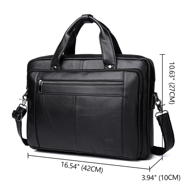 Pau, porte-documents en cuir véritable, ordinateur 16 pouces, vue produit 5 (5 sur 7)