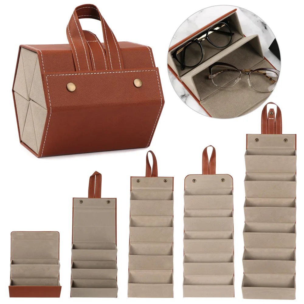 Tourcoing, organisateur à lunettes simili cuir, plusieurs paires, vue produit 3 (3 sur 16)