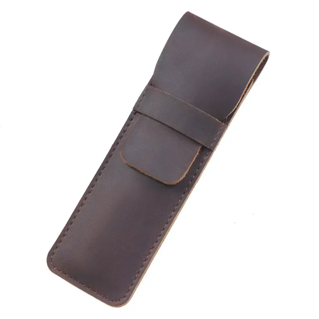 Saint-Maur-des-Fossés, porte-stylo plume en cuir véritable, fait main, vue produit 14 (14 sur 20)