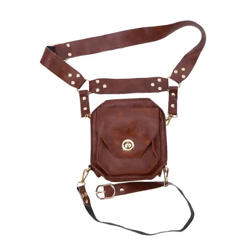 Meudon, sac de cuisse simili cuir, ceinture médiévale, vue produit 3 (3 sur 7)