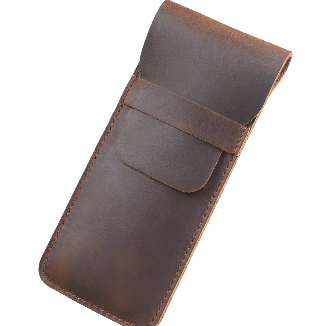 Saint-Maur-des-Fossés, porte-stylo plume en cuir véritable, fait main, vue produit 8 (8 sur 20)