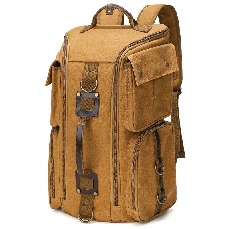 Antony, sac à dos en toile cirée et cuir, ligne vintage, vue produit 4 (4 sur 9)