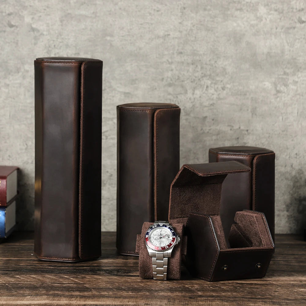 Colmar, étui à montres en cuir véritable, 1 à 8 emplacements, vue produit 5 (5 sur 12)