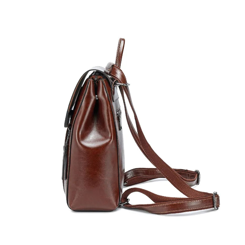 Valence, sac à dos bandoulière en cuir véritable, vue produit 4 (4 sur 10)