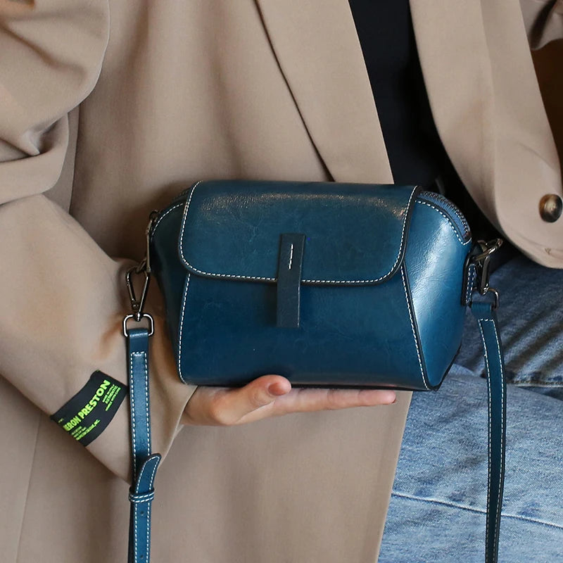 Martigues, sac bandoulière en cuir ciré de vachette, vue produit 6 (6 sur 8)