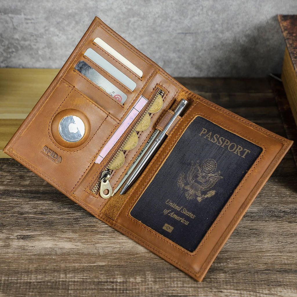 Issy-les-Moulineaux, portefeuille passeport en cuir véritable, porte-cartes, vue produit 9 (9 sur 12)