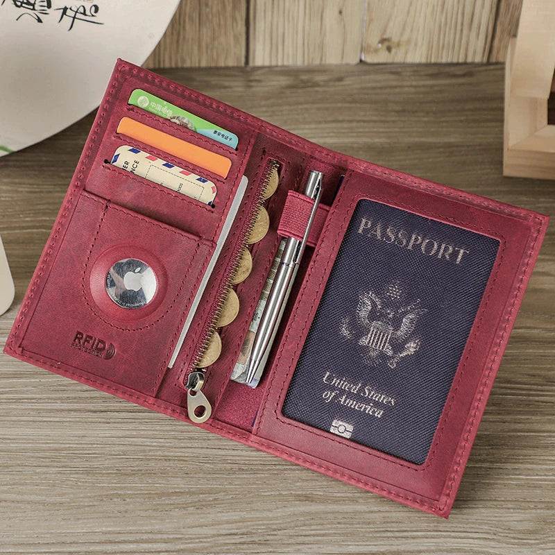 Issy-les-Moulineaux, portefeuille passeport en cuir véritable, porte-cartes, vue produit 8 (8 sur 12)
