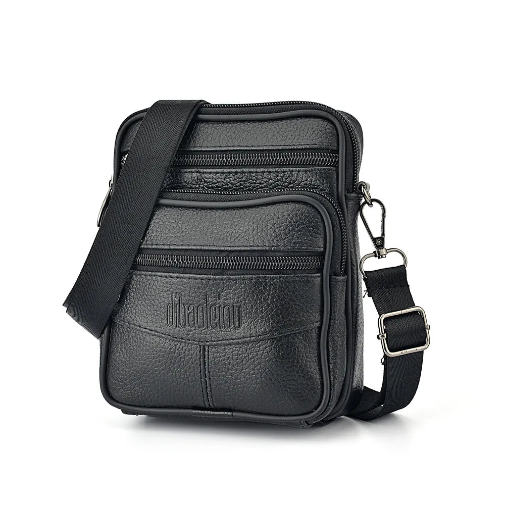 Asnières-sur-Seine, pochette bandoulière zippée en cuir véritable, vue produit 6 (6 sur 6)