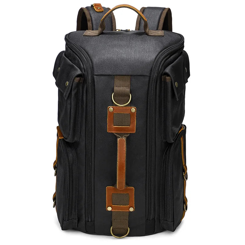 Antony, sac à dos en toile cirée et cuir, ligne vintage, vue produit 7 (7 sur 9)