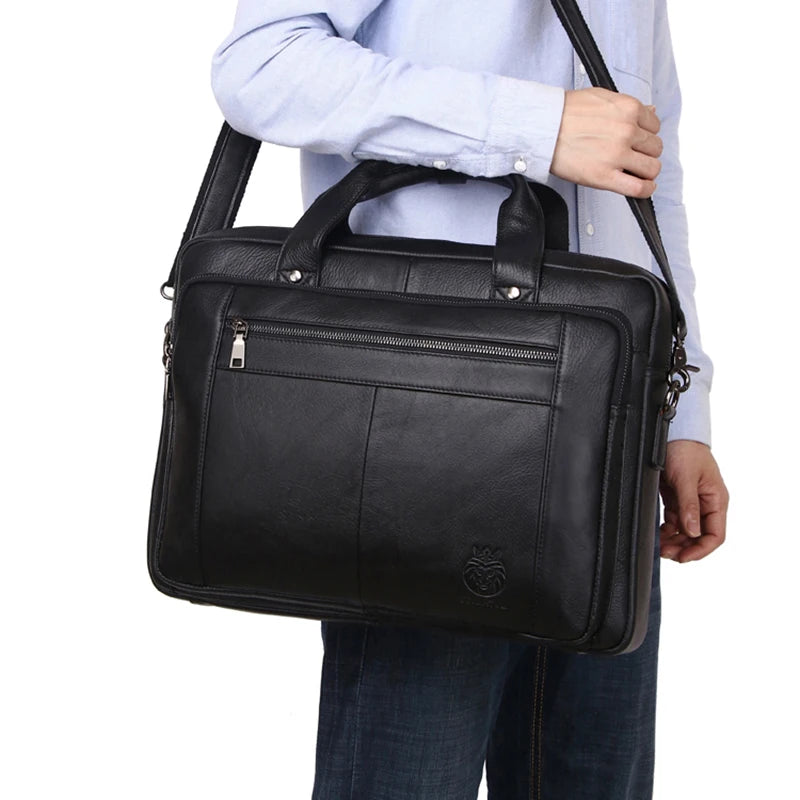 Pau, porte-documents en cuir véritable, ordinateur 16 pouces, vue produit 3 (3 sur 7)