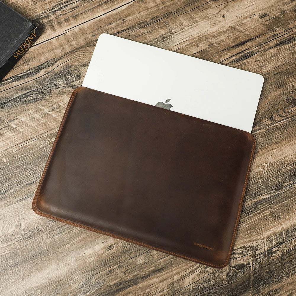 Perpignan, housse macbook en cuir véritable, 13 à 16 pouces, vue produit 8 (8 sur 8)
