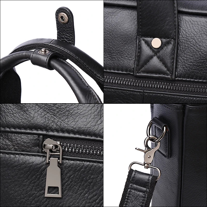 Pau, porte-documents en cuir véritable, ordinateur 16 pouces, vue produit 6 (6 sur 7)