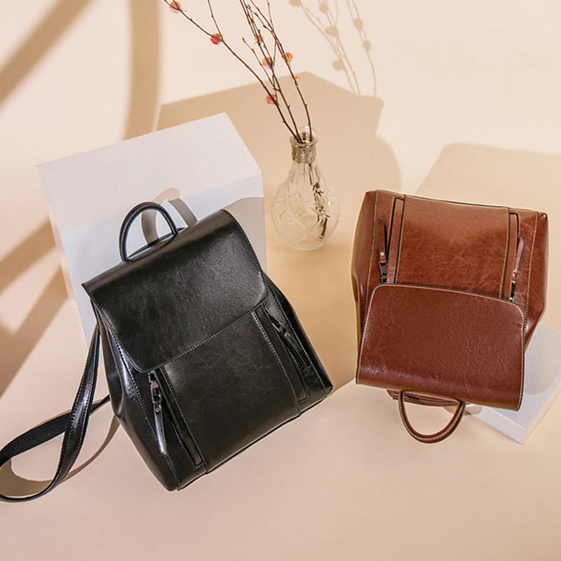 Valence, sac à dos bandoulière en cuir véritable, vue produit 2 (2 sur 10)