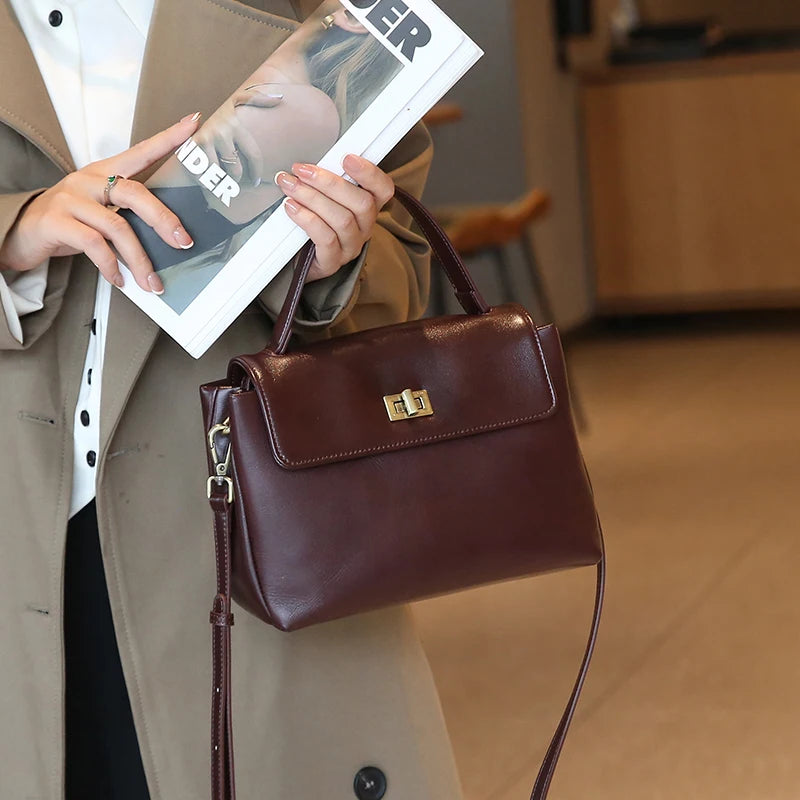 Saint-André, sac à main en cuir ciré, poignée supérieure, vue produit 10 (10 sur 12)