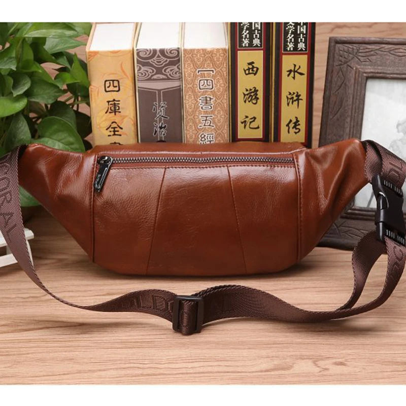 Bayonne, sac banane en cuir véritable, 22 cm, sangle 110 cm, vue produit 5 (5 sur 9)