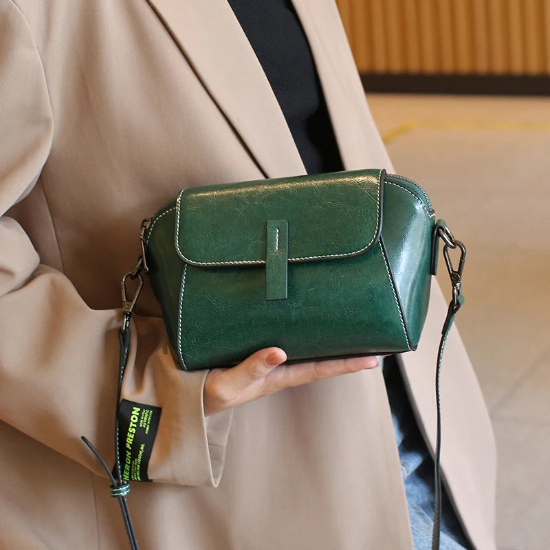 Martigues, sac bandoulière en cuir ciré de vachette, vue produit 4 (4 sur 8)