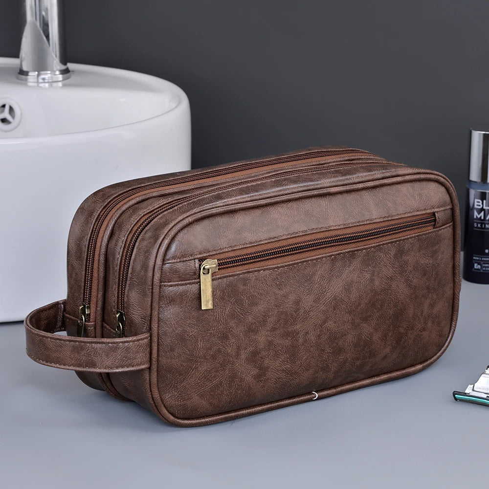 Échirolles, trousse de toilette simili cuir, double couche, vue produit 9 (9 sur 9)
