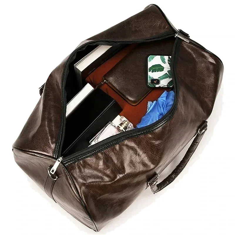 Annecy, grand sac de sport simili cuir, format week-end, vue produit 5 (5 sur 12)