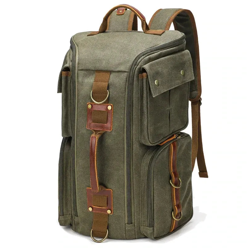 Antony, sac à dos en toile cirée et cuir, ligne vintage, vue produit 9 (9 sur 9)