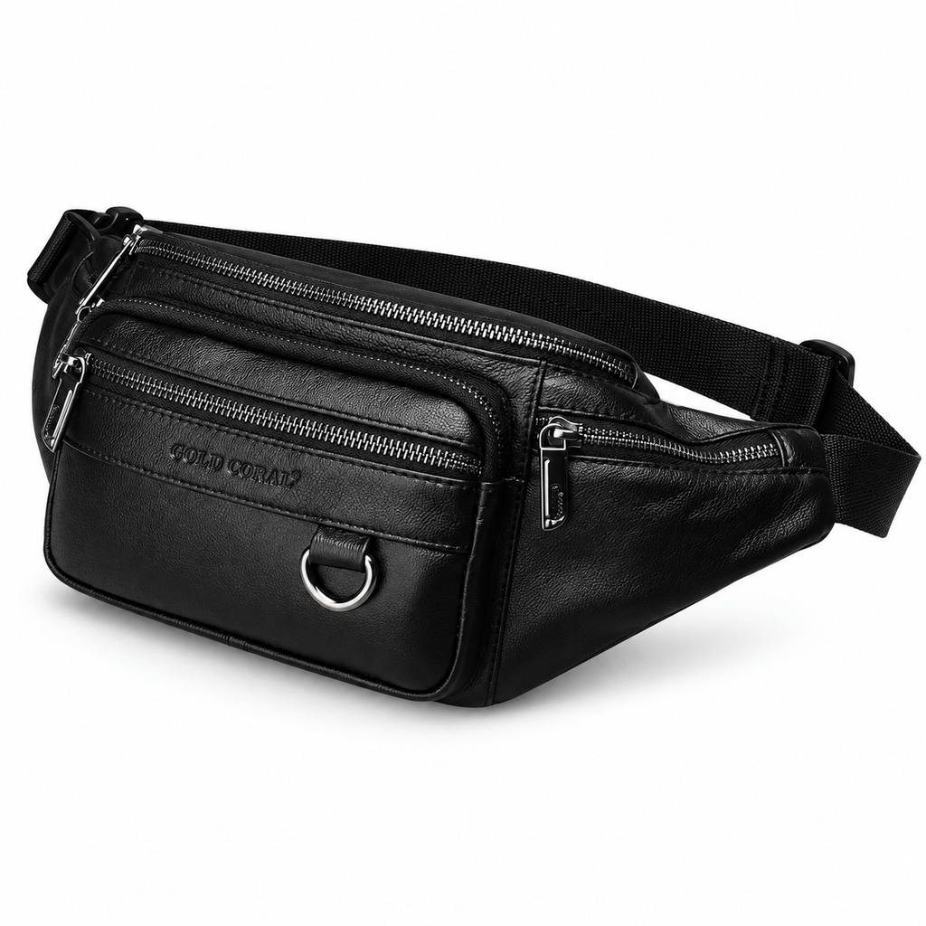 Bayonne — sac banane noir seul sur fond blanc