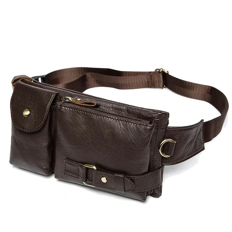 Bondy, sac banane en cuir véritable, port ceinture, vue produit 7 (7 sur 9)