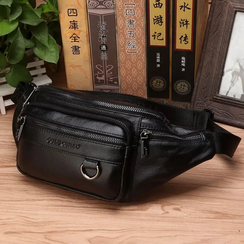 Bayonne, sac banane en cuir véritable, 22 cm, sangle 110 cm, vue produit 7 (7 sur 9)
