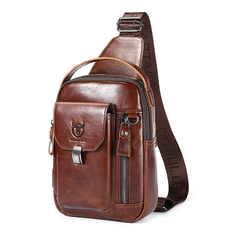 Belfort, sac de poitrine en cuir véritable, port croisé, vue produit 8 (8 sur 9)