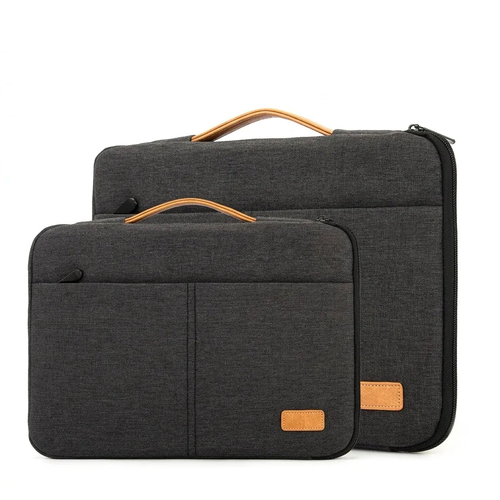 Caen - Housse ordinateur matelassée, 14 et 15,6 pouces - packshot sur fond blanc, coloris gris anthracite