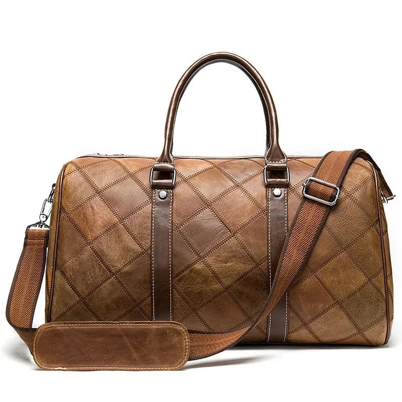 Chalon-sur-Saône, sac de voyage en cuir véritable, bagage cabine, vue produit 7 (7 sur 13)