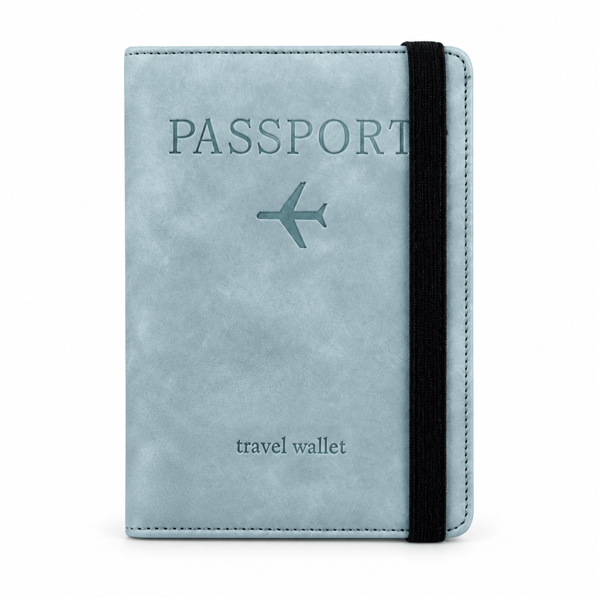 Champigny-sur-Marne — Bleu ciel — porte-passeport seul sur fond blanc
