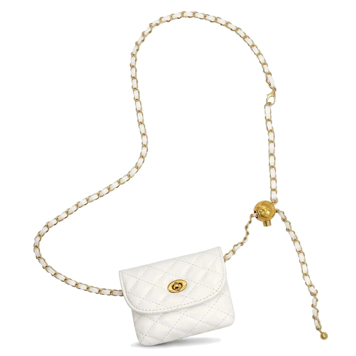 Évreux - mini sac banane blanc, packshot sur fond blanc