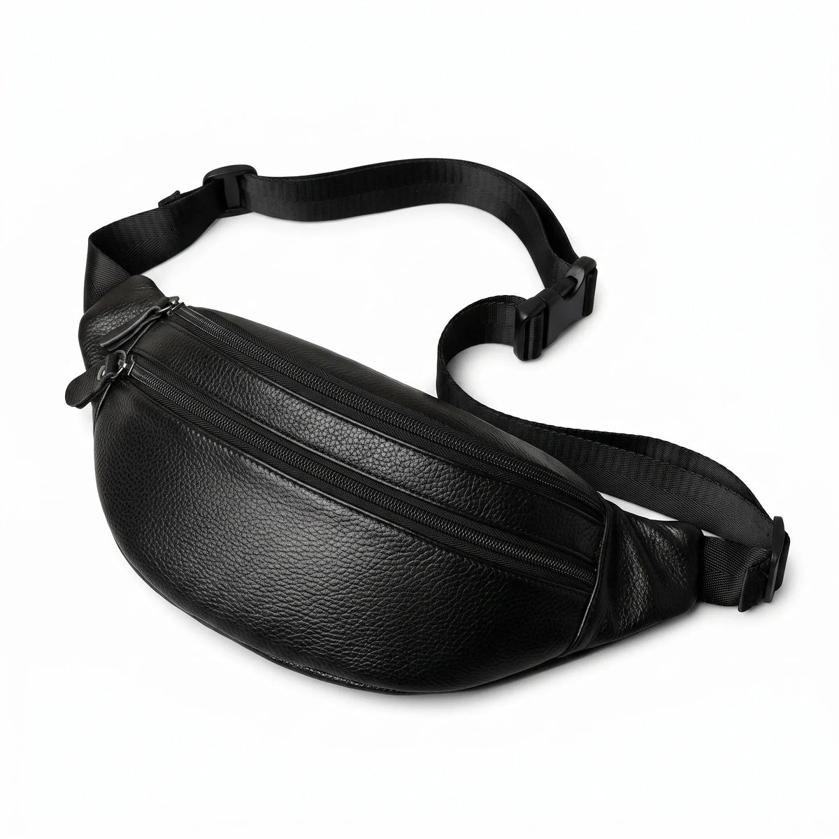 Fontenay-sous-Bois - sac banane noir, packshot sur fond blanc