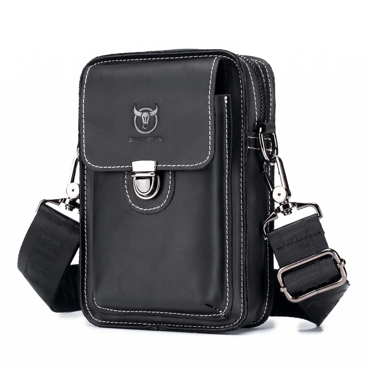 Gennevilliers - sac banane noir, packshot sur fond blanc