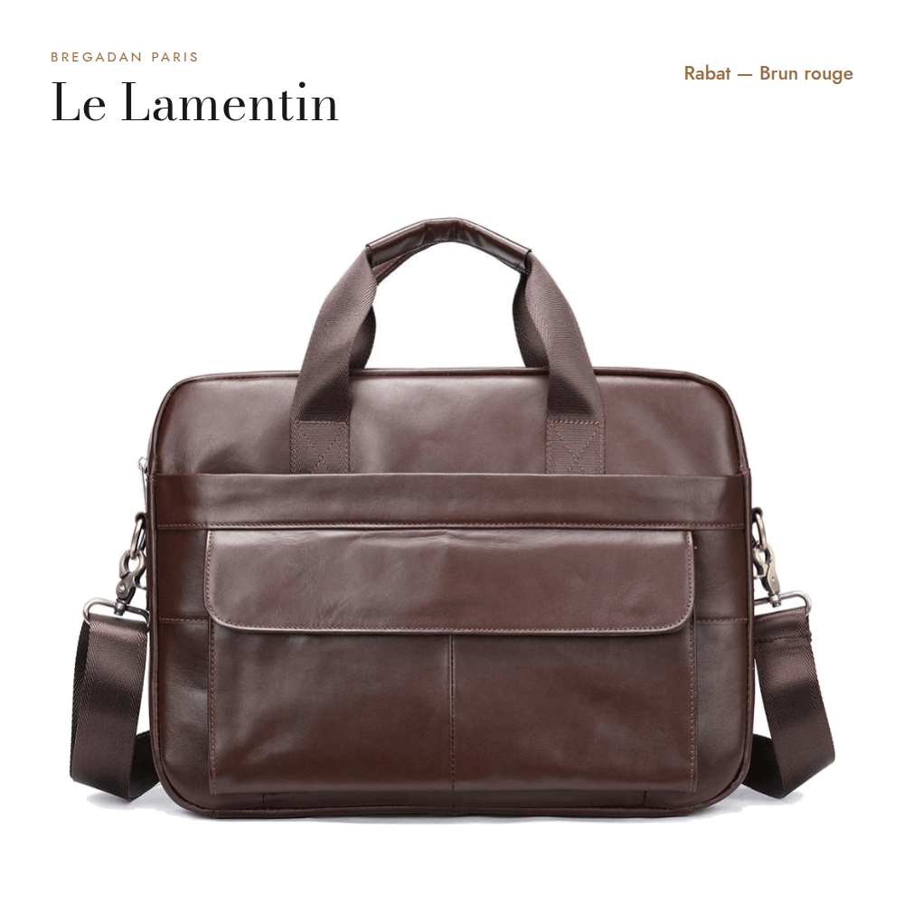 Le Lamentin — façade à rabat, cuir brun rouge