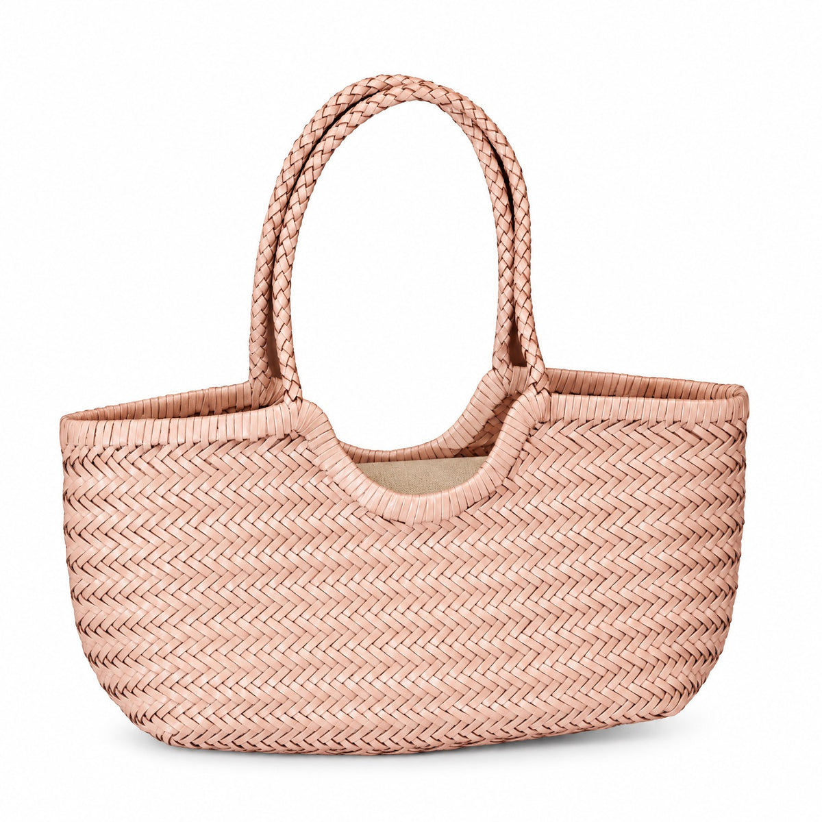 Maisons-Alfort, sac cuir tressé rose